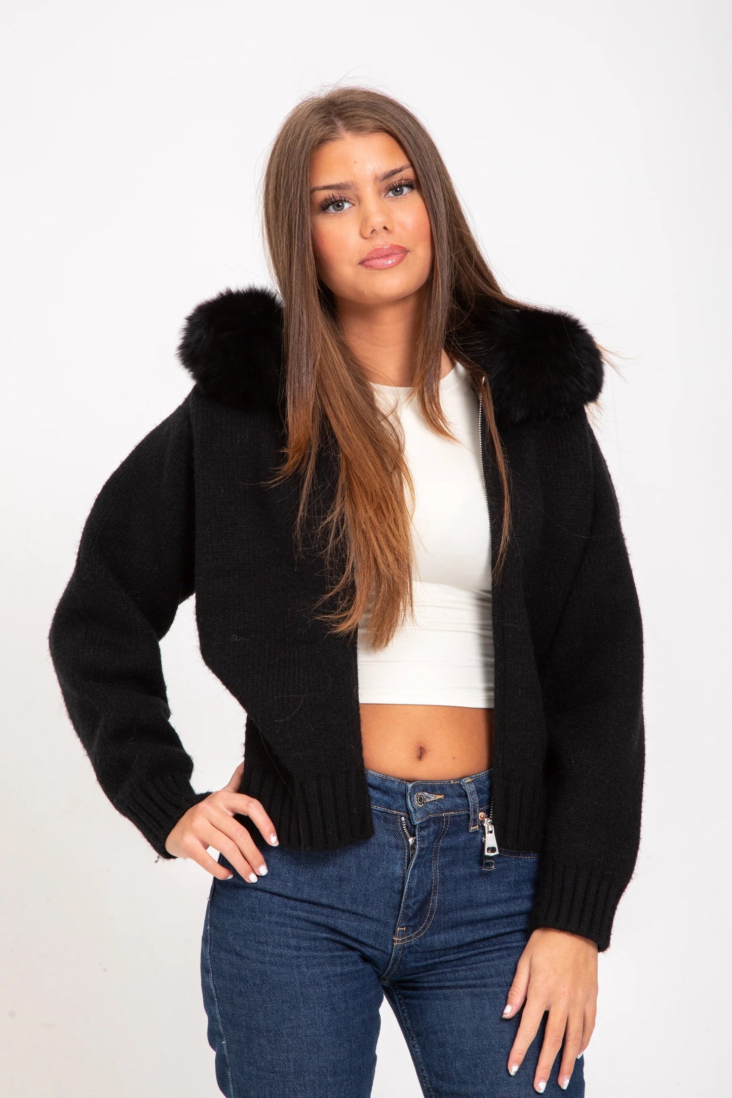 "Emilia" Fur Cardigan