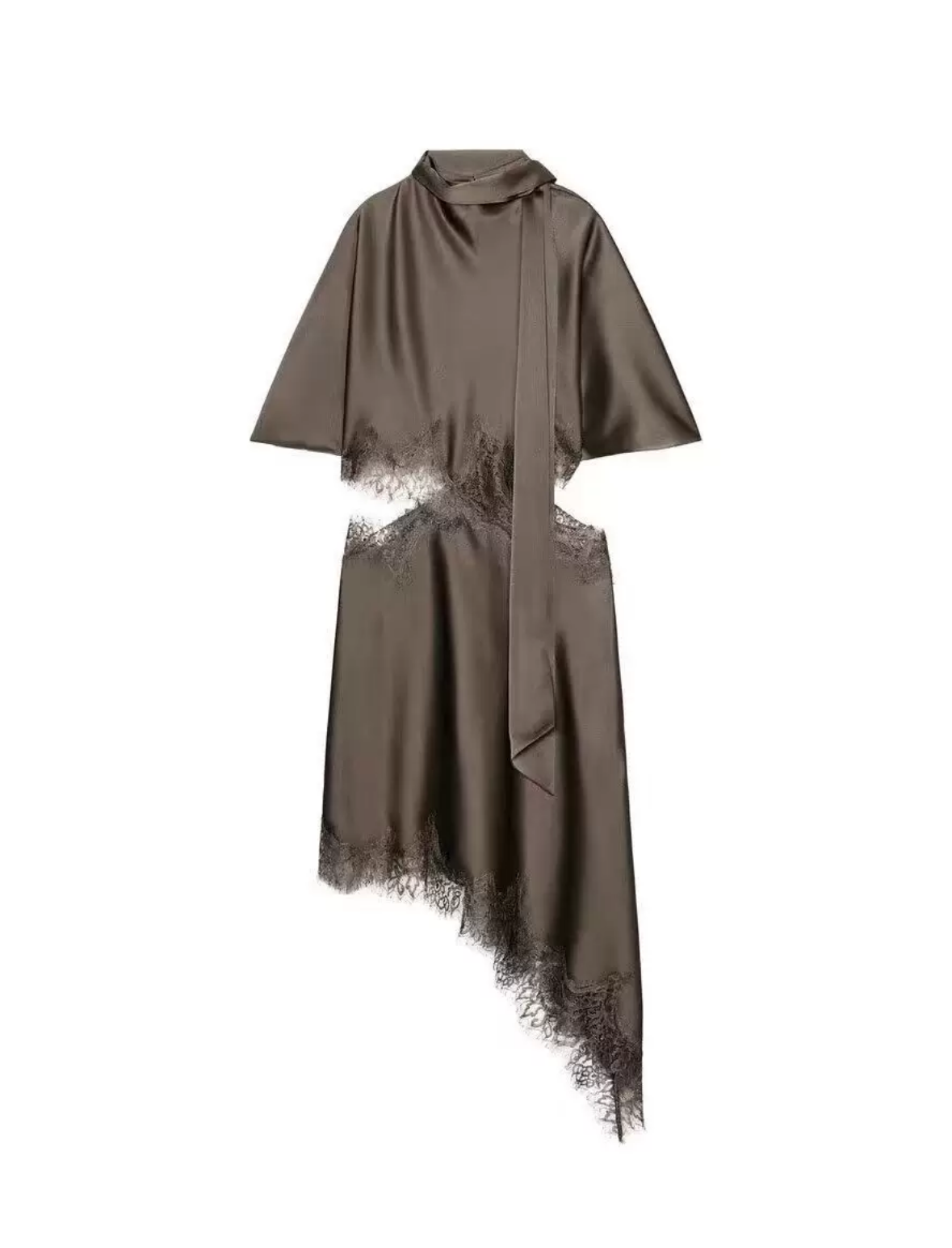 Lauvra Satinkleid mit Spitze