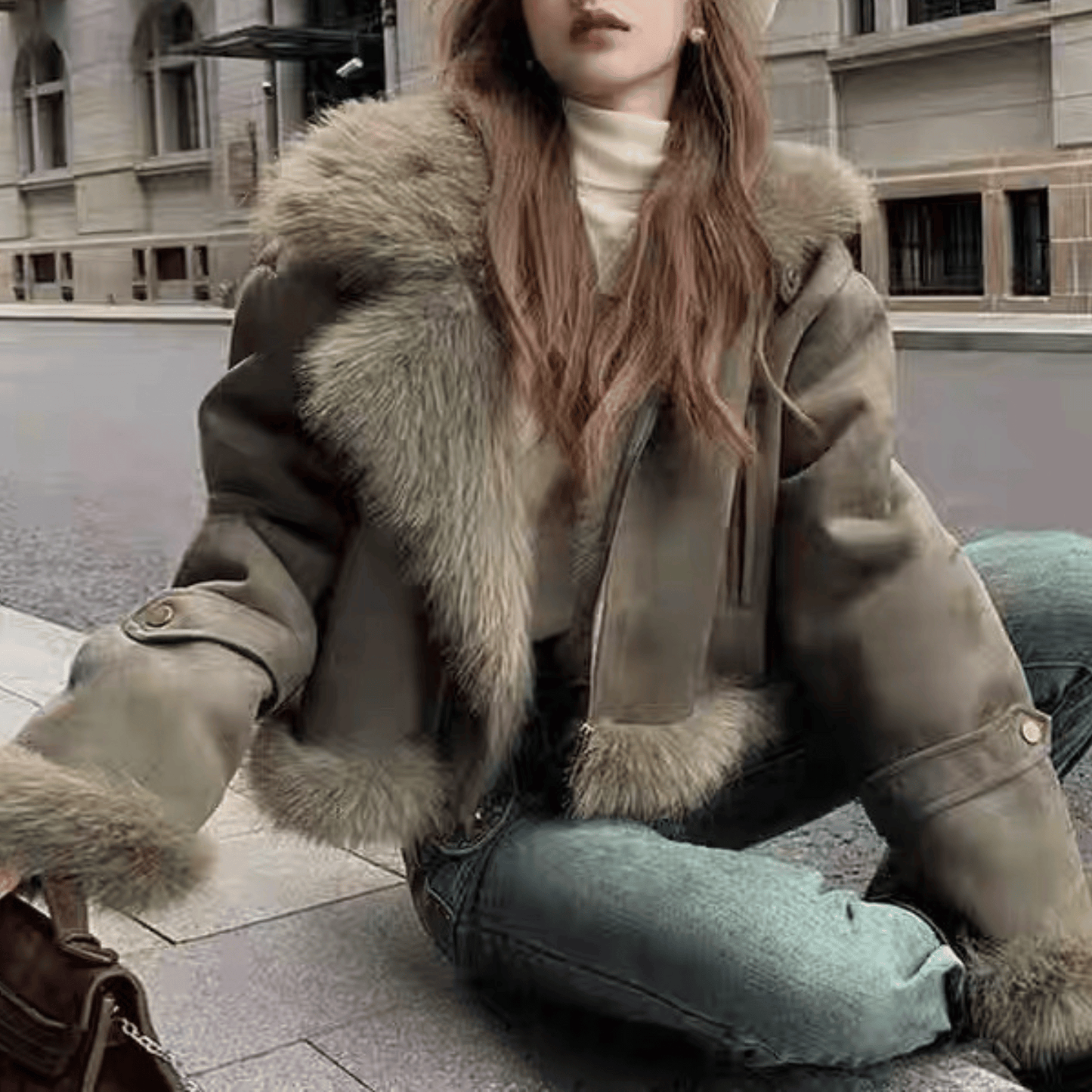 "Eliya" Jacke mit Fell